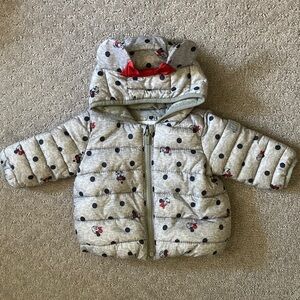 Baby GAP Disney Minnie Mouse puffer jacket, 0-6M.